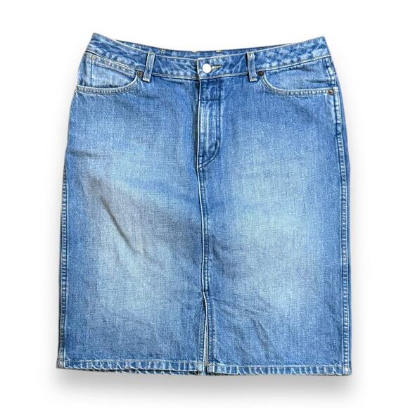 Lucky Brand Blue Denim Midi Skirt - Picture 1 of 8